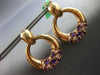 LARGE 4.80CT DIAMOND & AAA AMETHYST 18KT ROSE GOLD 3D CIRCULAR HANGING EARRINGS