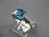 1.99CT DIAMOND & AAA BLUE TOPAZ 14KT WHITE GOLD CUSHION & ROUND FRIENDSHIP RING
