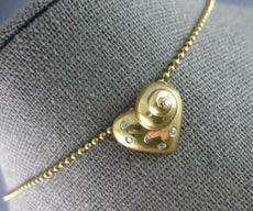 ESTATE .12CT DIAMOND 14KT YELLOW GOLD CLASSIC ETOILE HEART LOVE FLOATING PENDANT