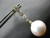 LARGE .76CT DIAMOND & AAA SOUTH SEA PEARL 14KT YELLOW GOLD 3D HANGING EARRINGS