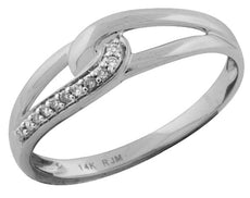 ESTATE .05CT DIAMOND 14KT WHITE GOLD 3D CLASSIC ROUND LOVE KNOT FUN LOVE RING