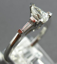 .56CT DIAMOND 14KT WHITE GOLD 3D PEAR SHAPE & BAGUETTE 3 STONE ENGAGEMENT RING