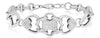 .95CT DIAMOND 18KT WHITE GOLD 3D MULTI HEART OVAL PAVE GEOMETRICAL LOVE BRACELET
