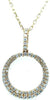 ESTATE .87CT DIAMOND 18KT WHITE GOLD 3D CLASSIC CIRCLE OF LIFE FLOATING PENDANT