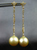 LARGE .42CT DIAMOND & AAA GOLDEN SOUTH SEA PEARL 18K YELLOW GOLD FLORAL EARRINGS