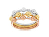 ESTATE .23CT DIAMOND 14KT TRI COLOR GOLD 3D TRINITY STACKABLE FUN RING