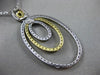 ESTATE LARGE 2.21CT DIAMOND 14K WHITE & YELLOW GOLD TRIPLE OVAL FLOATING PENDANT