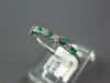 ESTATE .25CT DIAMOND & AAA EMERALD 18KT WHITE GOLD CLASSIC ROUND 2MM FUN RING