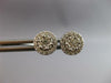 ESTATE .50CT DIAMOND 14KT WHITE GOLD 3D CLASSIC CLUSTER HALO STUD EARRINGS