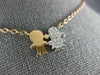 ESTATE .16CT DIAMOND 18KT WHITE & ROSE GOLD 3D BABY BOY & GIRL FUN NECKLACE