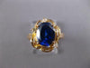 1.31CT DIAMOND & AAA SAPPHIRE 14KT YELLOW GOLD OVAL & ROUND FLOWER RING #27369