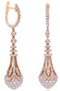 LARGE 3.6CT DIAMOND 18KT ROSE GOLD 3D TEAR DROP MULTI ROW CHANDELIER EARRINGS