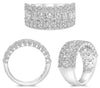 WIDE 2.85CT DIAMOND 18KT WHITE GOLD ROUND & OVAL SEMI ETERNITY ANNIVERSARY RING