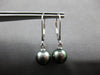 ESTATE AAA TAHITIAN PEARL 14KT WHITE GOLD CLASSIC 9MM LEVERBACK HANGING EARRINGS