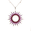 LARGE 2.53CT DIAMOND & AAA RUBY & PINK SAPPHIRE 18KT WHITE GOLD FLOATING PENDANT