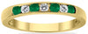 .66CT DIAMOND & AAA EMERALD 14K YELLOW GOLD 3D ROUND CHANNEL ANNIVERSARY RING