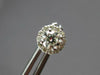 ESTATE 1.05CT DIAMOND 14KT WHITE GOLD 3D CLASSIC SOLITAIRE FLOWER STUD EARRINGS
