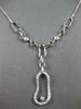 .36CT DIAMOND 18KT WHITE GOLD 3D OVAL LARIAT BY THE YARD SOLITAIRE FUN NECKLACE