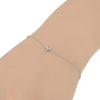 ESTATE .09CT DIAMOND 18KT WHITE GOLD SOLITAIRE HEART SHAPE ADJUSTABLE BRACELET