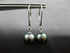 ESTATE AAA TAHITIAN PEARL 14KT WHITE GOLD CLASSIC 9MM LEVERBACK HANGING EARRINGS