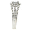WIDE 1.08CT DIAMOND 18KT WHITE GOLD ROUND & BAGUETTE SQUARE HALO FRIENDSHIP RING
