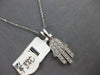 ESTATE .30CT DIAMOND 14KT WHITE GOLD CLASSIC CHAMSA HAMSA LUCKY FLOATING PENDANT