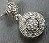 .19CT DIAMOND 14KT WHITE GOLD 3D ROUND PAVE FILIGREE CIRCULAR FLOATING PENDANT