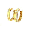 ESTATE 1.03CT DIAMOND 18KT YELLOW GOLD 3D CLASSIC SQUARE HOOP HANGING EARRINGS