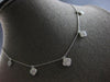 1.07CT DIAMOND 14KT WHITE GOLD ROUND FLOWER BY THE YARD CHANDELIER LOVE NECKLACE