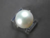 ESTATE LARGE .16CT DIAMOND & AAA SOUTH SEA PEARL PLATINUM ENGAGEMENT RING #27791