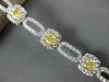 WIDE 5.80CT WHITE & FANCY YELLOW DIAMOND 18KT 2 TONE GOLD SQUARE TENNIS BRACELET