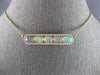 LARGE 3.88CT DIAMOND & AAA AUSTRALIAN OPAL 14K YELLOW GOLD OVAL 5 STONE NECKLACE