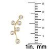 ESTATE .25CT DIAMOND 14KT YELLOW GOLD 3D CLASSIC MULTI LEAF EAR CLIMBER EARRINGS