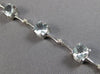 ESTATE LONG 6.40CT DIAMOND & AAA AQUAMARINE 14KT WHITE GOLD 3D TENNIS BRACELET