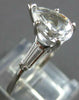 1.60CT CUBIC ZIRCONIA 14K WHITE GOLD PEAR SHAPE & BAGUETTE ENGAGEMENT RING 27580
