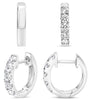 .50CT DIAMOND 14KT WHITE GOLD ROUND CLASSIC 5 STONE HUGGIE FUN HANGING EARRINGS