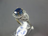LARGE 3.2CT DIAMOND & AAA SAPPHIRE 14KT WHITE GOLD ROUND CUSHION ENGAGEMENT RING