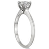 ESTATE 1.0CT DIAMOND 14KT WHITE GOLD ROUND SOLITAIRE KNIFE EDGE ENGAGEMENT RING