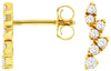 ESTATE .25CT DIAMOND 14KT YELLOW GOLD 3D ROUND MULTI LEAF FUN HANGING EARRINGS