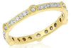 .28CT DIAMOND 18KT YELLOW GOLD 3D ROUND FILIGREE BEZEL ETERNITY ANNIVERSARY RING