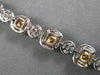 WIDE 8.74CT WHITE & PINK DIAMOND 18KT WHITE & ROSE GOLD 3D HALO TENNIS BRACELET