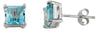 ESTATE 2.50CT AAA BLUE TOPAZ 14KT WHITE GOLD 3D PRINCESS SOLITAIRE STUD EARRINGS