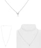.11CT DIAMOND 14KT WHITE GOLD 3D ROUND V SHAPE SNOWFLAKE FUN ADJUSTABLE NECKLACE