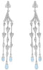 4.13CT DIAMOND & AAA BLUE TOPAZ 14K WHITE GOLD 3D ROUND MULTI BUTTERFLY EARRINGS