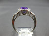 3.34CT DIAMOND & AAA AMETHYST 14KT WHITE GOLD OVAL & ROUND HALO FRIENDSHIP RING