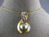 ESTATE LARGE .75CT DIAMOND & AAA TAHITIAN PEARL 14K 2 TONE GOLD INFINITY PENDANT
