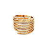 EXTRA LARGE 1.46CT DIAMOND 18KT YELLOW GOLD ROUND MULTI ROW CRISS CROSS FUN RING