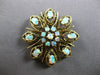 ANTIQUE LARGE AAA OPAL 14KT YELLOW GOLD FLOWER FILIGREE BROOCH PIN PENDANT 28133