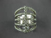 ESTATE EXTRA LARGE .96CT DIAMOND 14KT WHITE GOLD CLASSIC MULTI ROW BAR LOVE RING