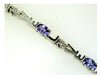 2.06CT DIAMOND & AAA TANZANITE 14KT WHITE GOLD 3D CLASSIC LOVE TENNIS BRACELET